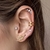 Piercing fake fio duas faixas folheado a ouro 18k