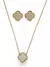 Conjunto Trevo Branco com Resina folheado a ouro 18k - comprar online