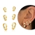 Argola coração cravejada com micro zircônias banhado a ouro 18k