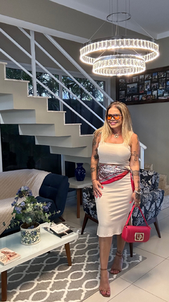 CONJUNTO CANELADO CROPPED E SAIA MIDI na internet