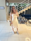 CONJUNTO CANELADO CROPPED E SAIA MIDI - comprar online