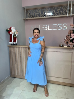 VESTIDO MID COM LAÇO NOS OMBROS - comprar online