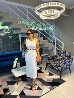 VESTIDO MID COM ARGOLA NA CINTURA - Allbless