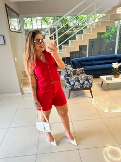 CONJUNTO DE COLETE + SHORT DE LINHO na internet