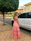 VESTIDO LONGO RENDADO 3 BABADOS - comprar online