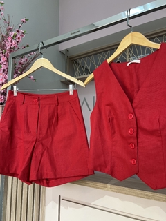 CONJUNTO DE COLETE + SHORT DE LINHO - Allbless