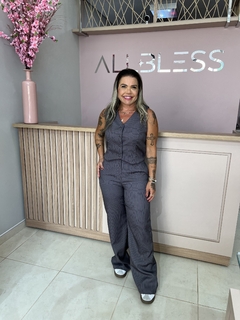 CONJUNTO RISCA DE GIZ DE CALÇA E COLETE - Allbless