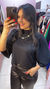 Blusa cropped Over preto - loja online