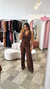 Conjunto feminino alfaiataria marrom na internet