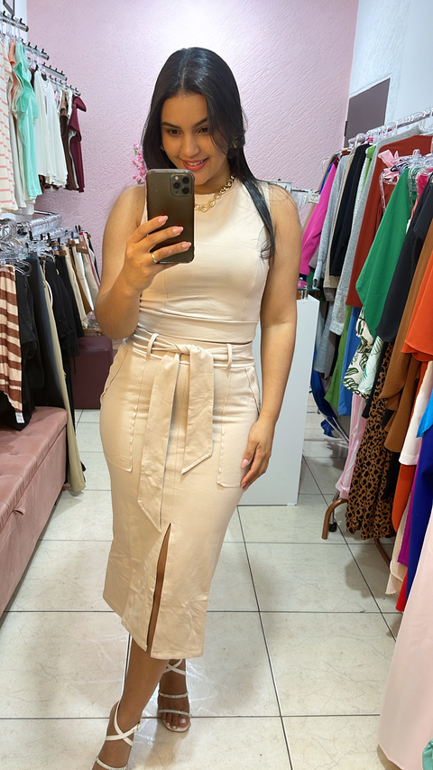 Conjunto feminino premium cor Areia