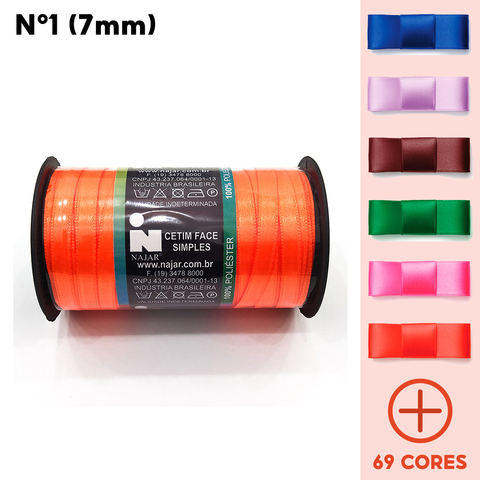 Fita Cetim N1- 07mm (100m)