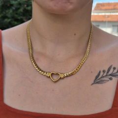 Choker corrente e coração - AÇO - comprar online
