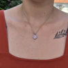 Cordão coração e zirconia rosa - AÇO