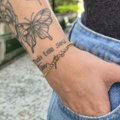 Pulseira elo português - AÇO