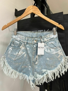 short de jean con metalizado