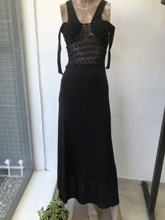 Vestido largo encaje c/tas
