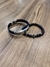 Kit 2 Pulseiras Ajustáveis Pedra e Couro - comprar online