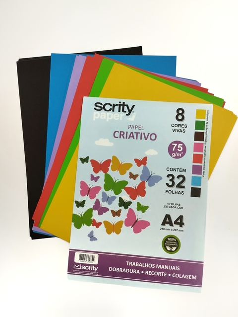 BLOCO CRIATIVO 8 CORES 32 FOLHAS - SCRITY
