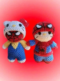 TEJIDO EN PAREJA "SPIDERMAN Y KITTY"