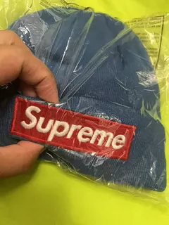 New Era Box Logo Beanie Blue (FW22) - tienda online
