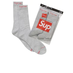 Supreme Hanes Socks (4 Pack) Heather Grey (SS24) - comprar online