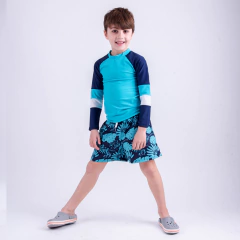 8530 Short de baño estampado aqua flores - tidbitmayorista