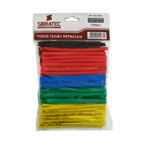 KIT de Tubos Termo Retrateis Cores Vaariadas - 98 Unidades