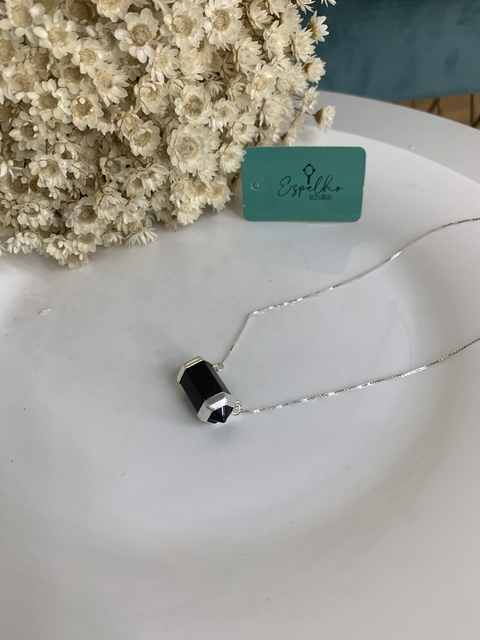 Corrente com Pingente Ônix Prata 925