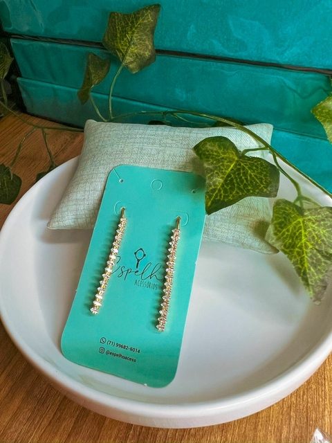 Brinco Strass Dourado