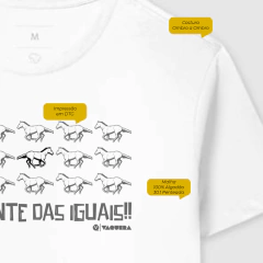 Camiseta de algodão com estampa diferente das iguais.