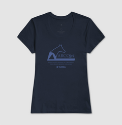 Camiseta feminina de algodão com estampa logo abcqm.