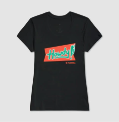 Camiseta feminina de algodão com estampa howdy