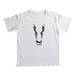 Camiseta de algodão infantil com estampa silhueta cavalo.