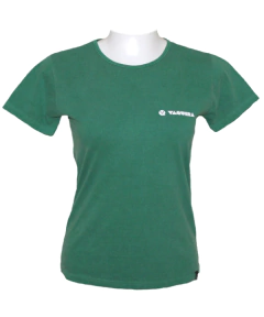 Camiseta de algodão estonada feminina com estampa paixão por cavalos.