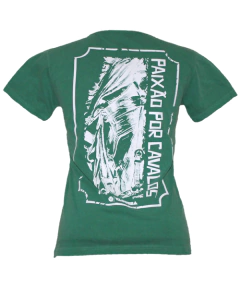 Camiseta de algodão estonada feminina com estampa paixão por cavalos.