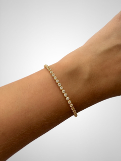 Pulseira Strass Folheada Dourada
