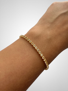 Pulseira Strass Folheada Dourada - comprar online