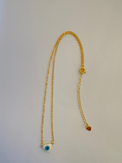 Choker Coração Olho Grego Folheado Dourado na internet