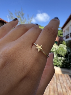 Anel Regulável Estrela do Mar Folheado Dourado - comprar online