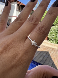 Anel Regulável Estrela do Mar Folheado Prata - comprar online