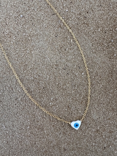 Choker Coração Olho Grego Folheado Dourado - comprar online