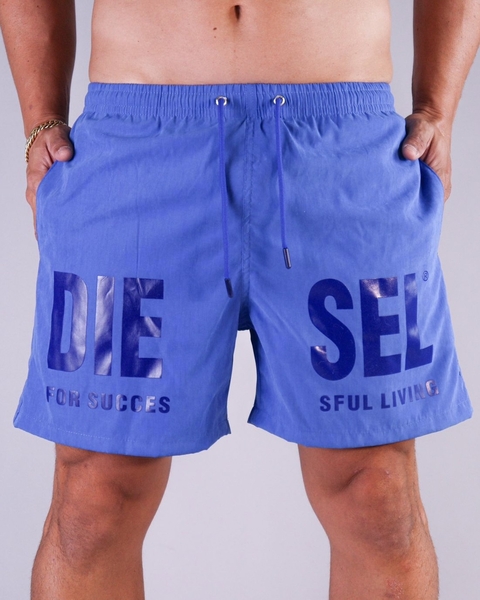 Bermuda Tactel aveludada azul