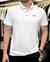 Polo c/ logo alto relevo branca e azul