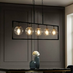 Colgante Rectangular 5 luces.