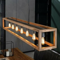 COLGANTE MADERA 5 LUCES.