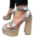 Sandália Prata Metalizada Meia Pata Salto 12 cm - comprar online