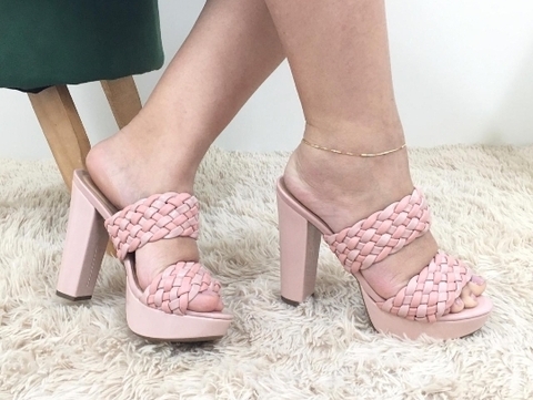 Sandália Mysapatilhas Rosê Meia Pata Salto 11 cm