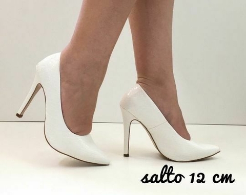 Scarpin Feminino Branco Verniz Salto 12 cm