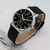 Quartz watch with three eyes for men, chronograph with blue glass strap on internet