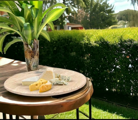 Bandeja giratória para frios em mármore importado – 40cm